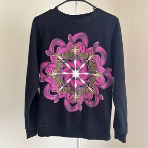 Marcelo Burlon Milan Pink Snakes Print Black Sweatshirt Size XS